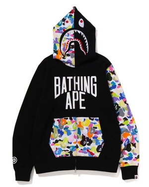 Sweatshirt Bape Multi NYC Logo Shark Full Zip Hoodie Noir Homme | OLD-20712624